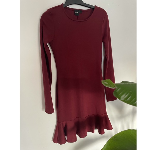 Asos long sleeve peplum hem dress - XS /S - Picture 4 of 14